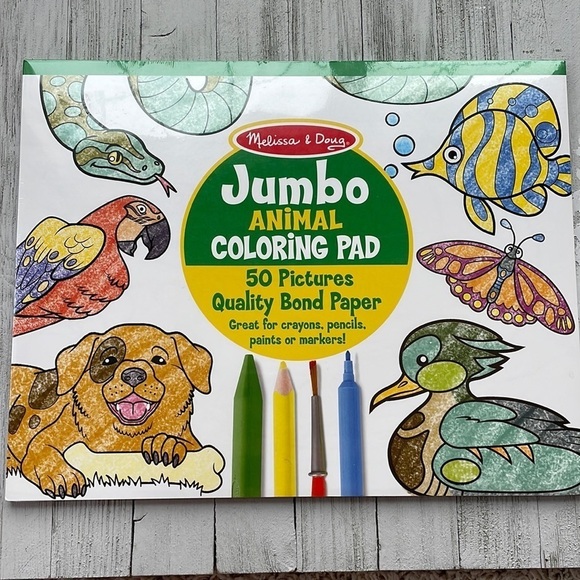 Melissa and Doug Jumbo Animal Coloring Pad Book - Picture 1 of 2